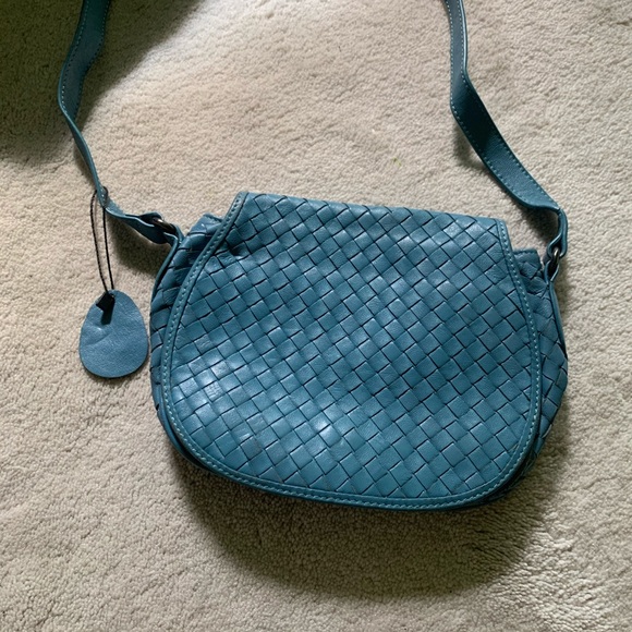 Bottega Veneta Handbags - Bottega Veneta Blue Crossbody Bag